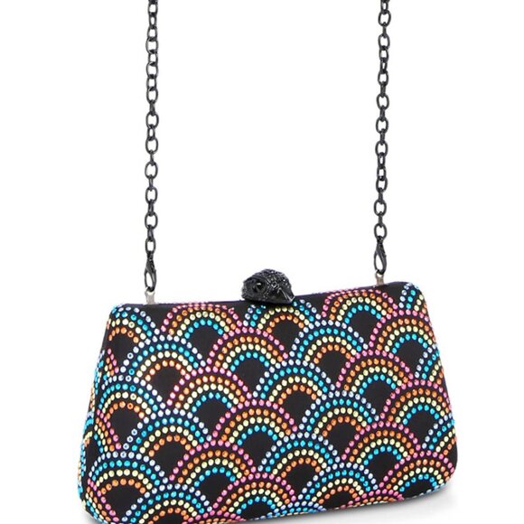 Kurt Geiger Handbags - KURT GEIGER LONDON Rainbow Crystal Clutch + Removable Chain Shoulder Strap NWT